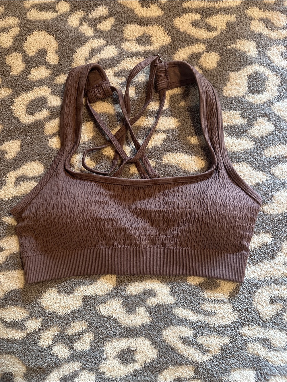 Seamless Crisscross Mauve Bikini Top